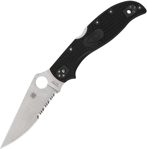 Spyderco Stretch 2 XL Lockback Black FRN Satin Serrated VG-10 - Knives.mx