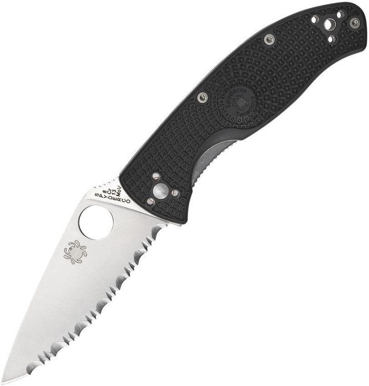 Spyderco Tenacious Black FRN Full Serrated 8Cr13MoV - Knives.mx