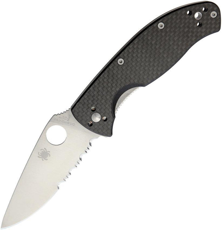 Spyderco Tenacious Carbon Fiber/G10 Satin Serrated 8Cr13MoV - Knives.mx