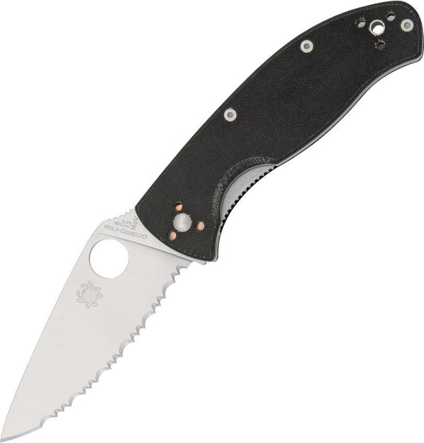 Spyderco Tenacious Linerlock Black G10 Full Serrated 8Cr13MoV - Knives.mx