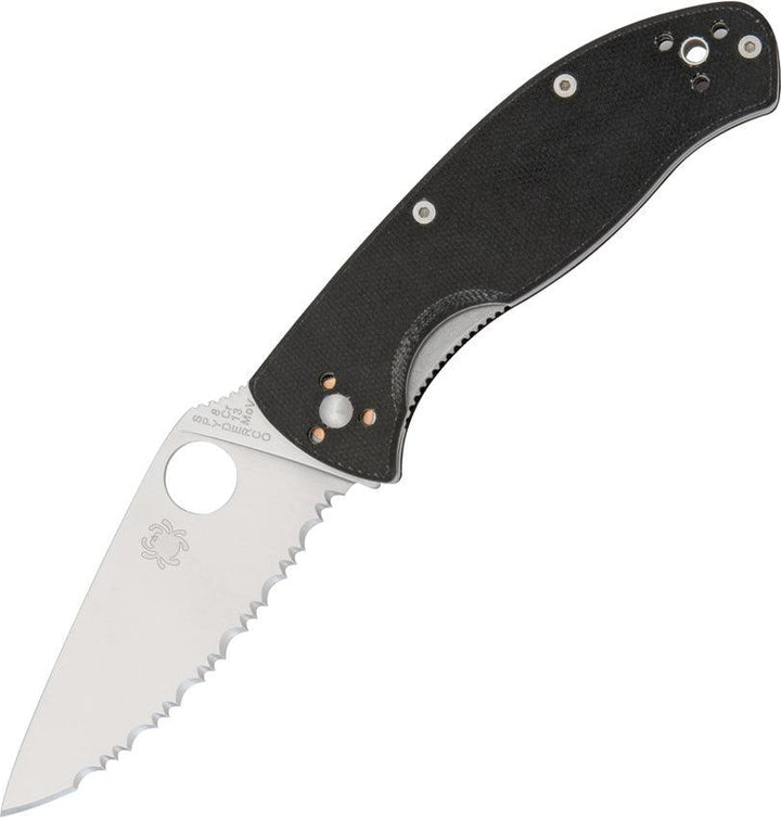 Spyderco Tenacious Linerlock Black G10 Full Serrated 8Cr13MoV - Knives.mx