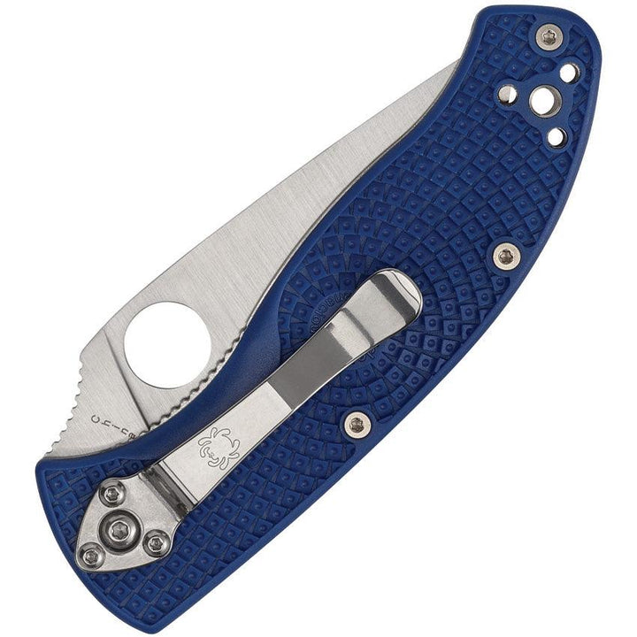 Spyderco Tenacious Linerlock Blue FRN Serrated CPM S35VN - Knives.mx