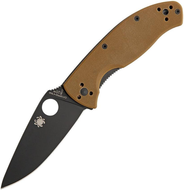 Spyderco Tenacious Linerlock Brown G10 Black 8Cr13MoV - Knives.mx