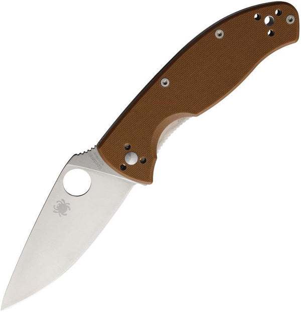 Spyderco Tenacious Linerlock Brown G10 Plain 8Cr13MoV - Knives.mx