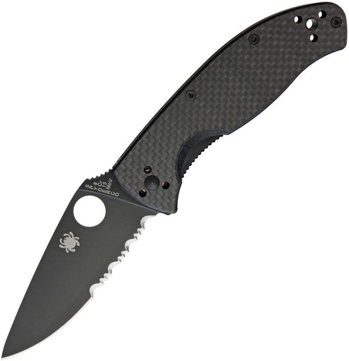 Spyderco Tenacious Serrated Carbon Fiber/G10 Black - Knives.mx