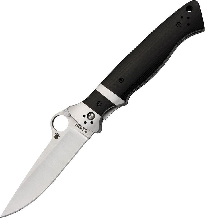 Spyderco Vallotton Sub-Hilt Linerlock Black Polished G10 Satin CPM S30V - Knives.mx