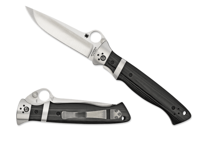 Spyderco Vallotton Sub-Hilt Linerlock Black Polished G10 Satin CPM S30V - Knives.mx