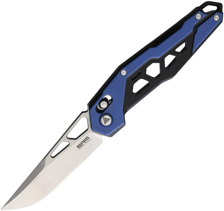 SRM Knives Mecha 9225 Blue G10 Bead Blast D2 - Knives.mx