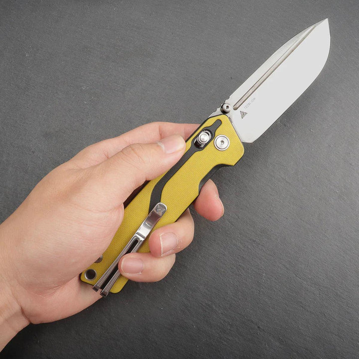 SRM Knives Rubik 7228 Black & Yellow G10 Satin VG-10 - Knives.mx