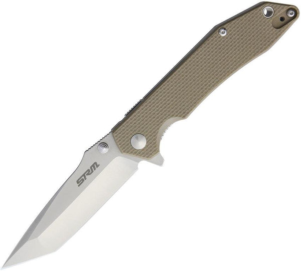 SRM Knives SRM 9001-GW Linerlock Tan G10 Satin 12C27 - Knives.mx