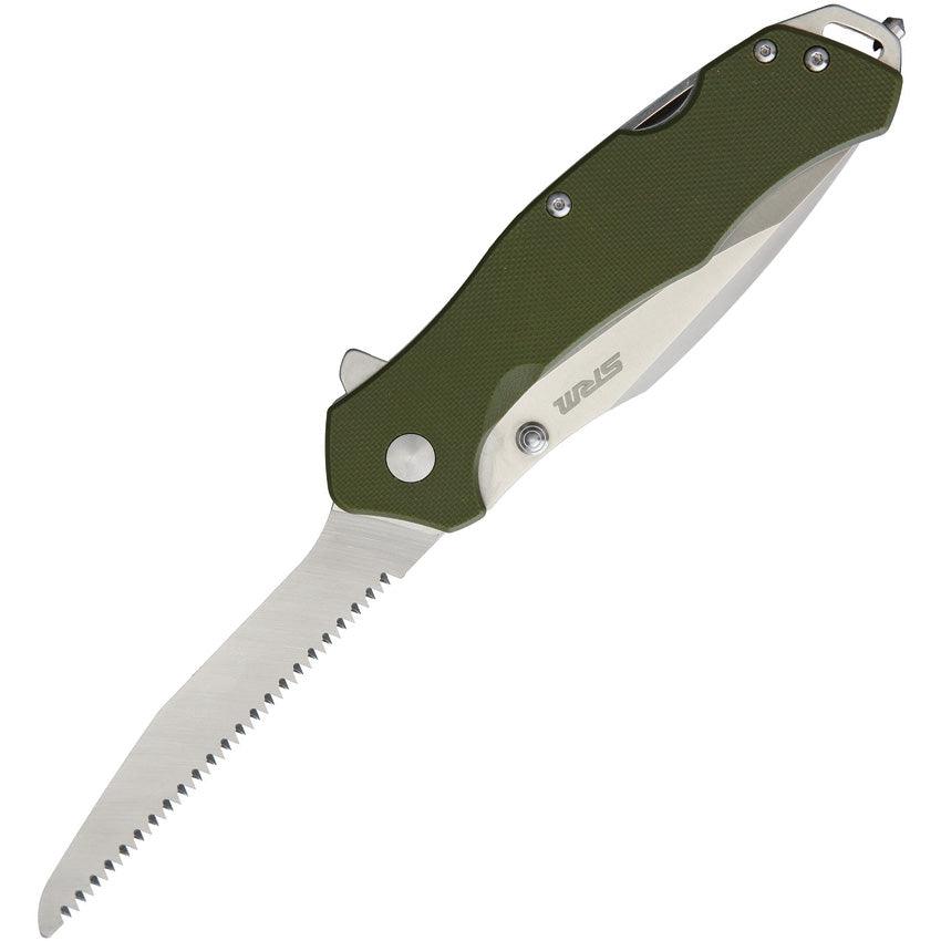 SRM Knives SRM 9019 Linerlock Double Open Green G10 12C27 Sandvik - Knives.mx