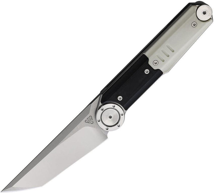 Stedemon NOC DG23 Linerlock Black and white G10 Two Tone Tanto 440C - Knives.mx