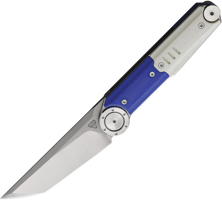 Stedemon NOC DG23 Linerlock Blue and white G10 Two Tone Tanto 440C - Knives.mx