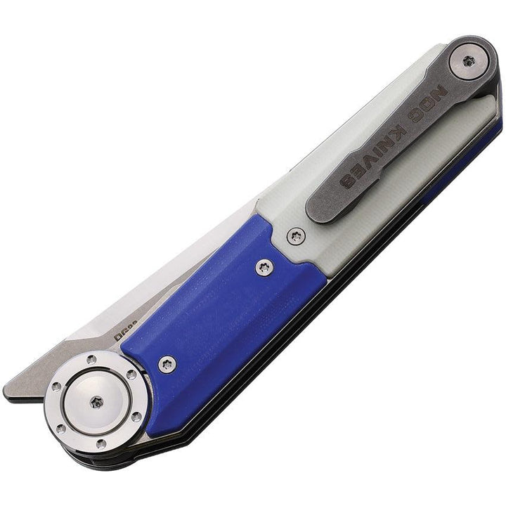 Stedemon NOC DG23 Linerlock Blue and white G10 Two Tone Tanto 440C - Knives.mx