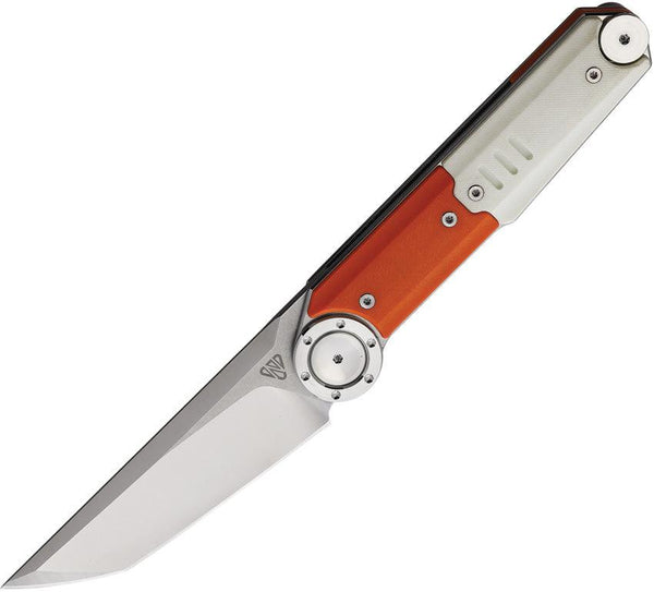 Stedemon NOC DG23 Linerlock Orange and white G10 Two Tone Tanto 440C - Knives.mx