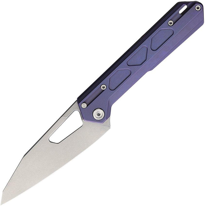 Stedemon NOC DT03 Framelock Purple Anodized Titanium Stonewash VG-10 - Knives.mx