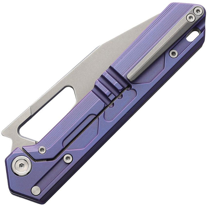 Stedemon NOC DT03 Framelock Purple Anodized Titanium Stonewash VG-10 - Knives.mx