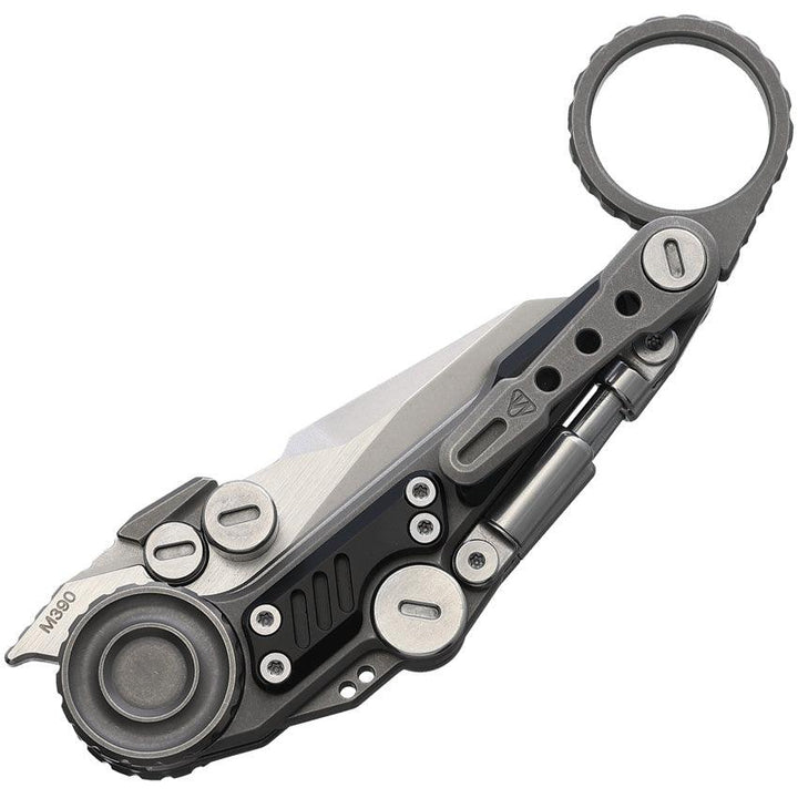 Stedemon NOC MT11 Linerlock Black & Gray Titanium Two Tone Bohler M390 - Knives.mx