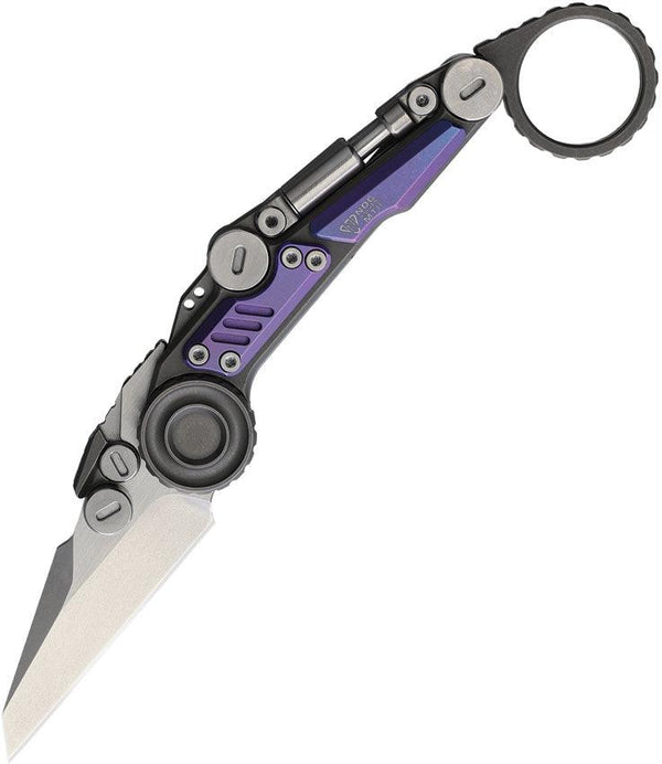 Stedemon NOC MT11 Linerlock Black & Purple Titanium Two Tone Bohler M390 - Knives.mx