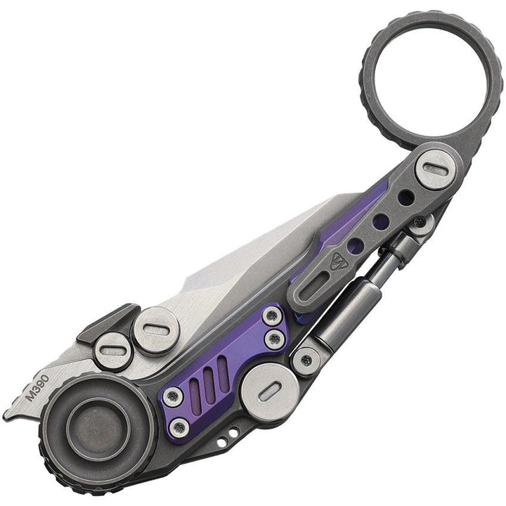 Stedemon NOC MT11 Linerlock Black & Purple Titanium Two Tone Bohler M390 - Knives.mx