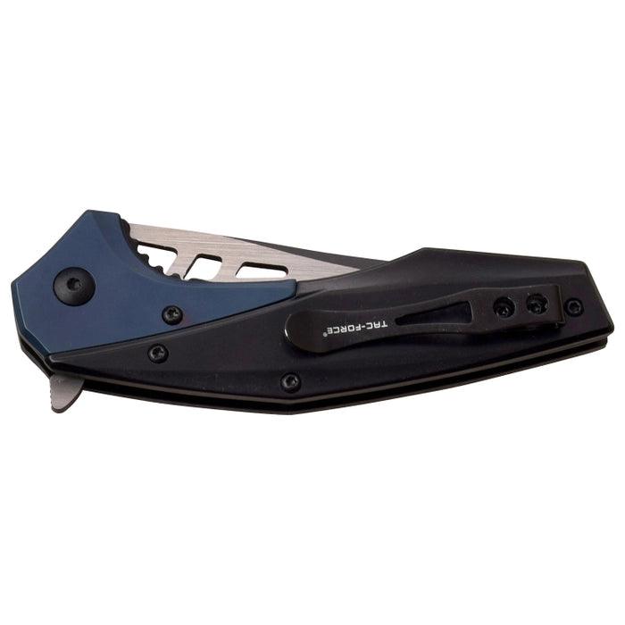 Tac Force Linerlock A/O Black & Blue TiNi Stainless Two Tone 3Cr13 - Knives.mx
