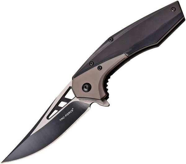 Tac Force Linerlock A/O Black & Gray TiNi Stainless Two Tone 3Cr13 - Knives.mx