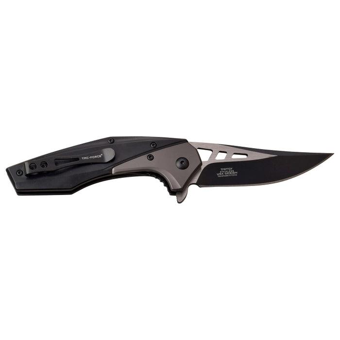 Tac Force Linerlock A/O Black & Gray TiNi Stainless Two Tone 3Cr13 - Knives.mx