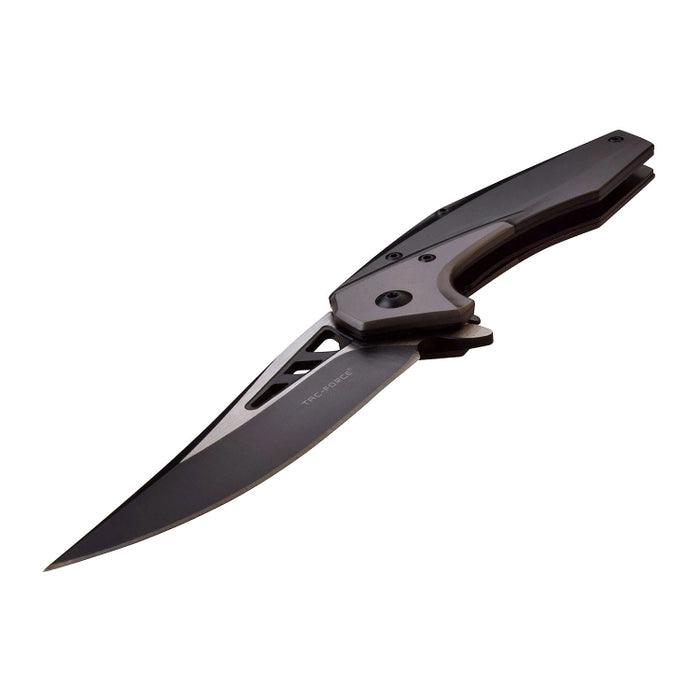 Tac Force Linerlock A/O Black & Gray TiNi Stainless Two Tone 3Cr13 - Knives.mx