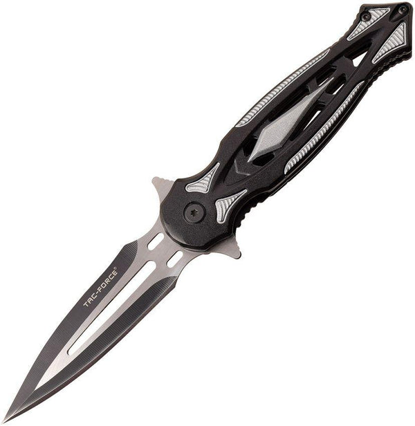 Tac Force Linerlock A/O Black & Gray Two-Tone Finish 3Cr1 Stainless Blade - Knives.mx