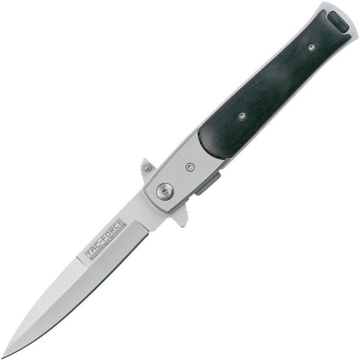 Tac Force Linerlock A/O Black Pakkawood Stiletto Stainless Blade - Knives.mx