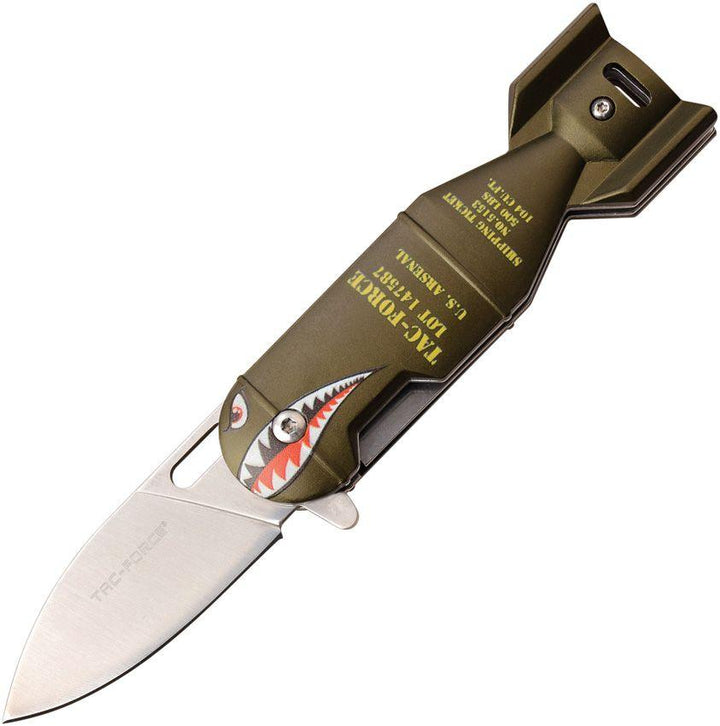 Tac Force Linerlock A/O Green Aluminum Satin 3Cr13 Stainless - Knives.mx
