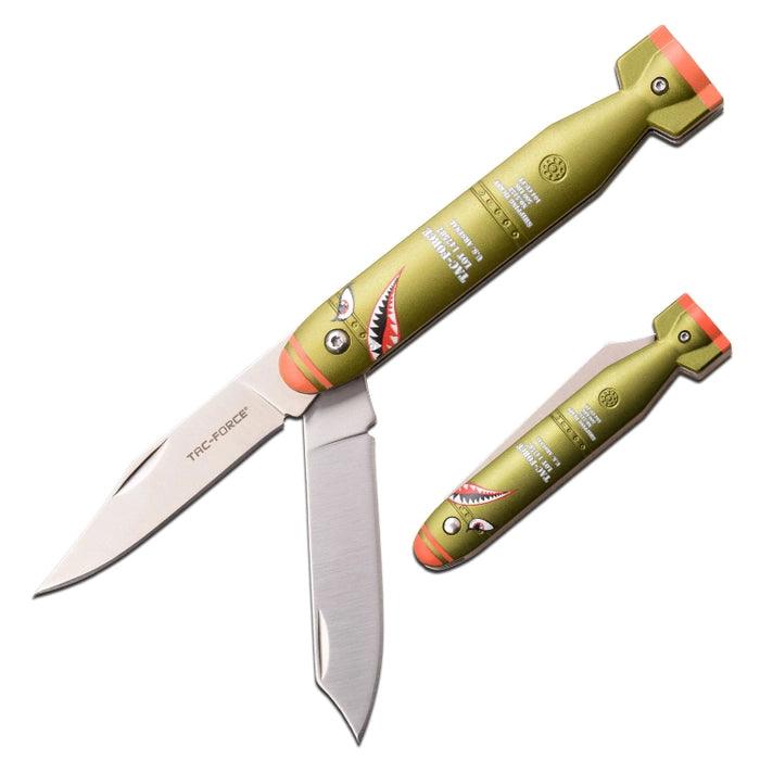 Tac Force Linerlock Slip Joint Green Aluminum Satin 3Cr13 Stainless - Knives.mx