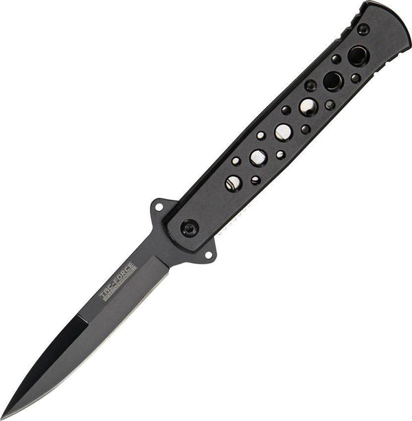 Tac Force Stiletto A/O Black Aluminum Stainless Blade - Knives.mx