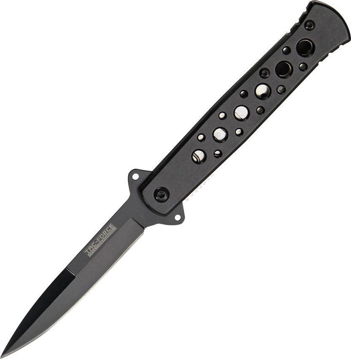 Tac Force Stiletto A/O Black Aluminum Stainless Blade - Knives.mx