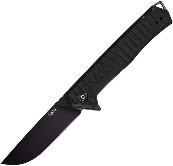 Tekto Knives F1 Alpha Linerlock Black G10 w Black Accents Titanium Coated D2 - Knives.mx