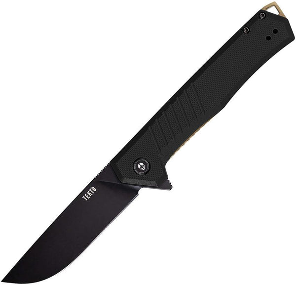 Tekto Knives F1 Alpha Linerlock Black G10 w Bronze Accents Titanium Coated D2 - Knives.mx