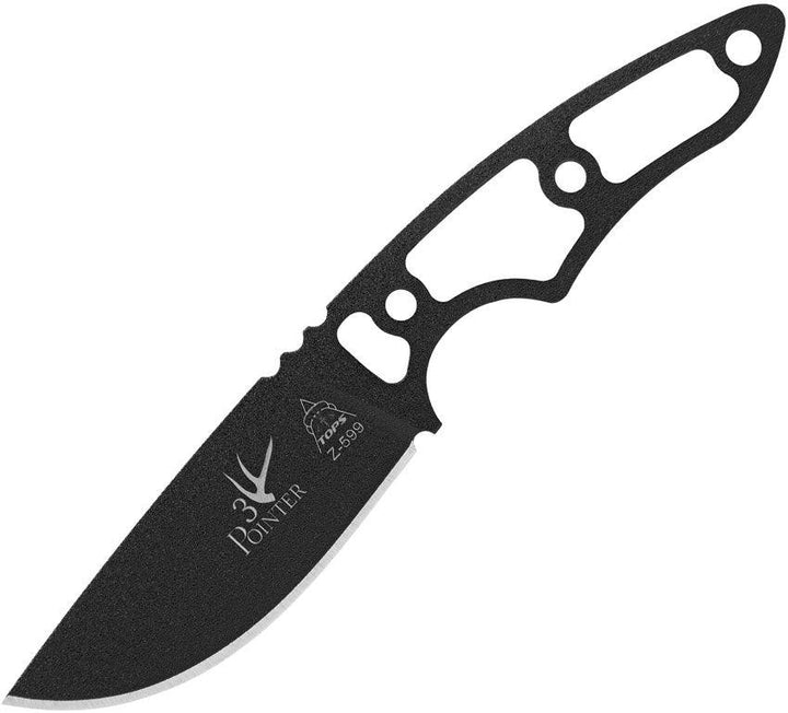 TOPS Knives 3 Pointer Skeletonized Black Traction Coated 1095HC - Knives.mx