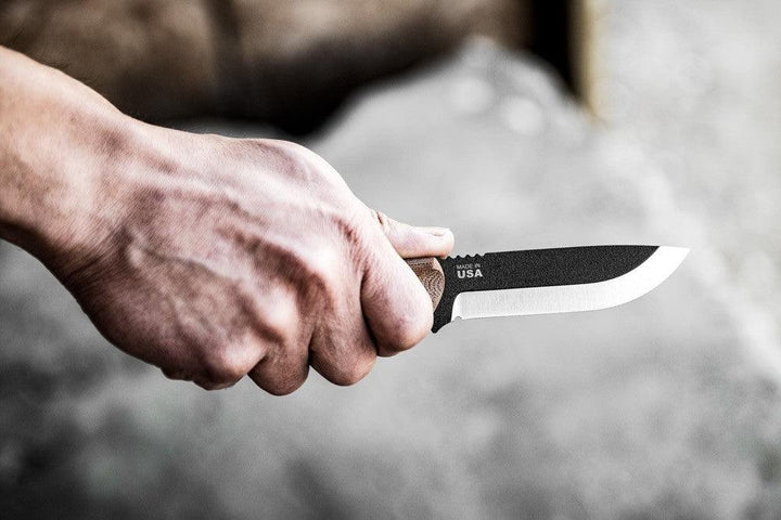 TOPS Knives Bob Fieldcraft 3.5 Tan Canvas Micarta Black 1095HC - Knives.mx