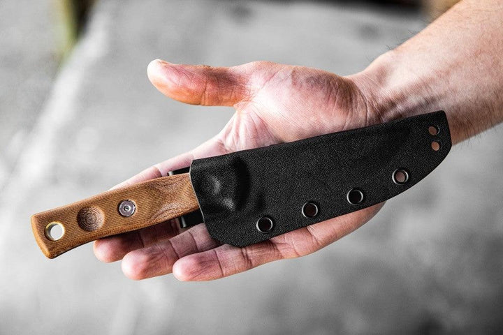 TOPS Knives Bob Fieldcraft 3.5 Tan Canvas Micarta Black 1095HC - Knives.mx