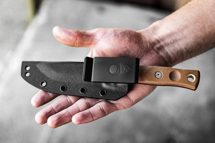 TOPS Knives Bob Fieldcraft 3.5 Tan Canvas Micarta Black 1095HC - Knives.mx