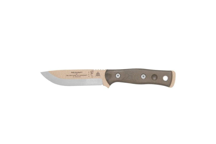 TOPS Knives BOB Hunter Fieldcraft Green Canvas Micarta Tan 1095HC - Knives.mx