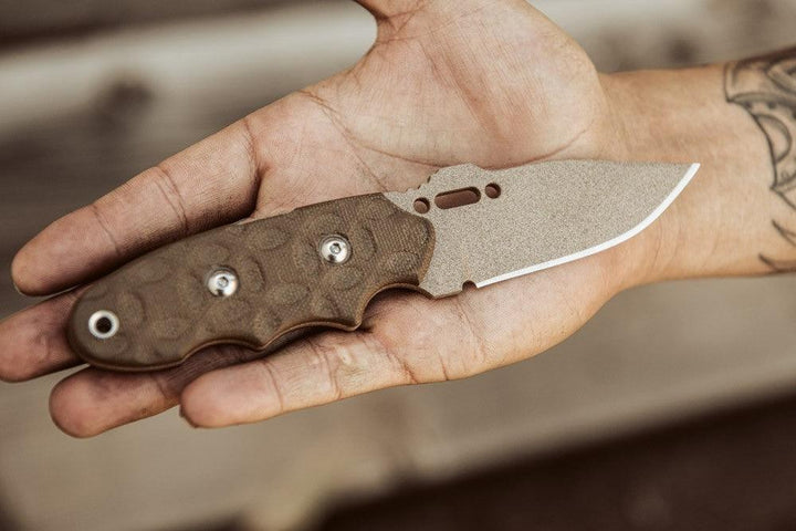 TOPS Knives C.A.T. 200S-04 Green Micarta Coyote Tan 1095HC - Knives.mx