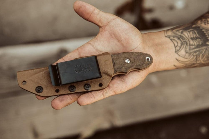 TOPS Knives C.A.T. 200S-04 Green Micarta Coyote Tan 1095HC - Knives.mx