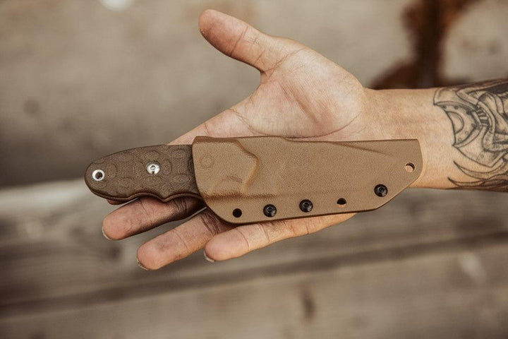 TOPS Knives C.A.T. 200S-04 Green Micarta Coyote Tan 1095HC - Knives.mx