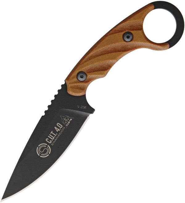 TOPS Knives C.U.T. 4.0 Combat Utility Tool Tan Canvas Micarta Traction Coating 1095HC - Knives.mx