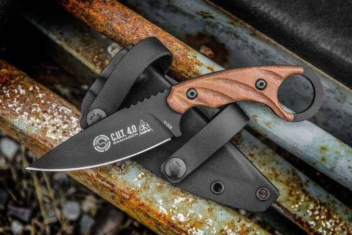 TOPS Knives C.U.T. 4.0 Combat Utility Tool Tan Canvas Micarta Traction Coating 1095HC - Knives.mx