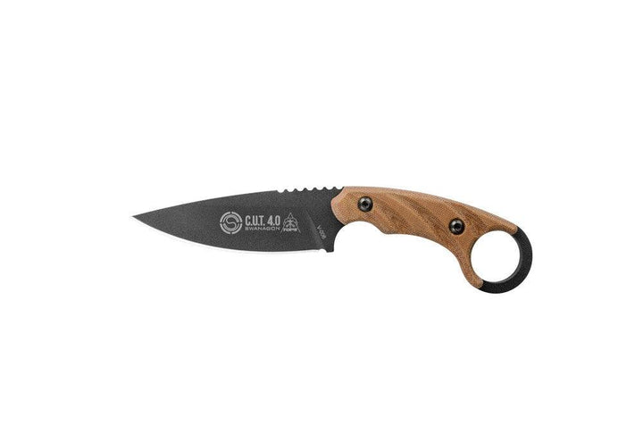 TOPS Knives C.U.T. 4.0 Combat Utility Tool Tan Canvas Micarta Traction Coating 1095HC - Knives.mx