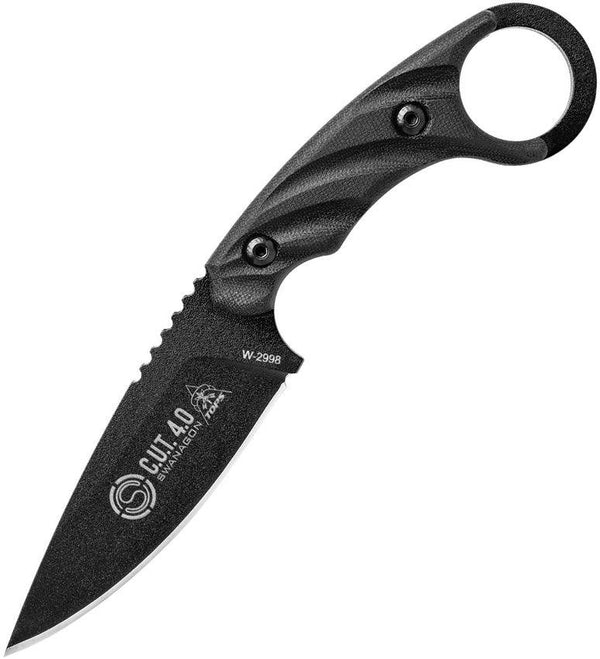 TOPS Knives C.U.T. Combat Utility Tool Blackout Canvas Micarta Traction Coated 1095HC - Knives.mx