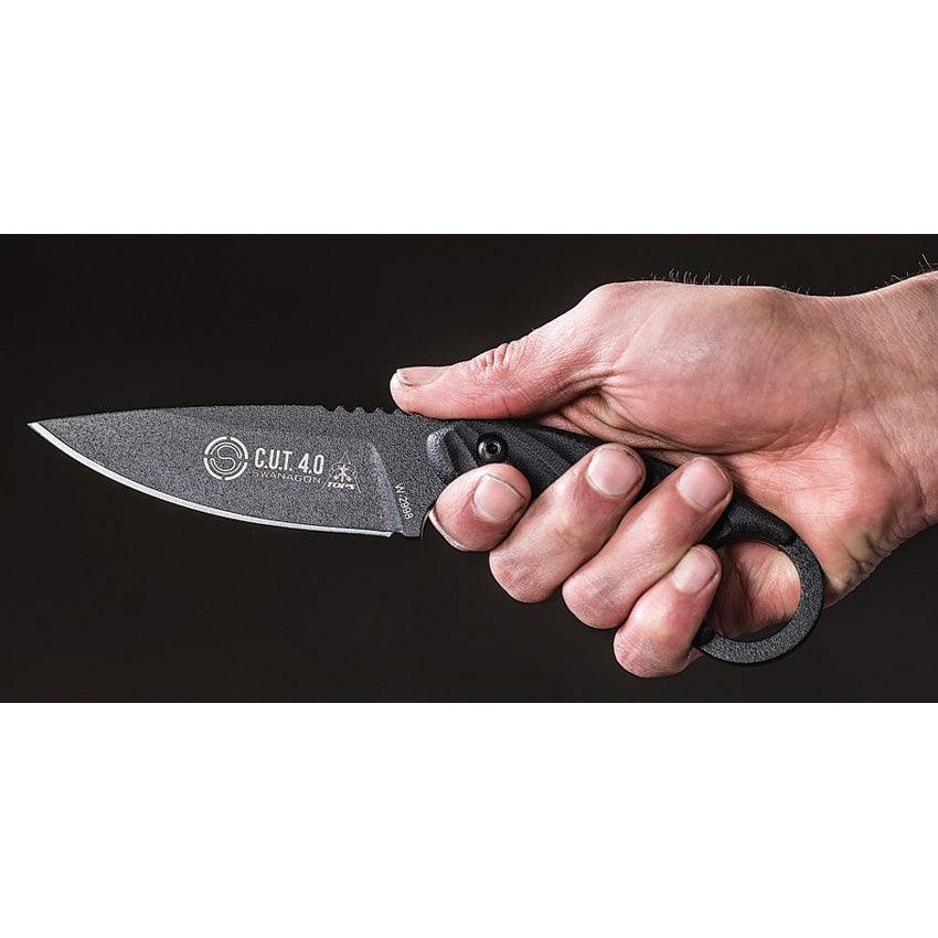 TOPS Knives C.U.T. Combat Utility Tool Blackout Canvas Micarta Tractio