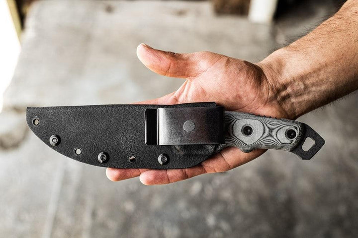 TOPS Knives Cochise Black Linen Micarta Gray 1095HC - Knives.mx